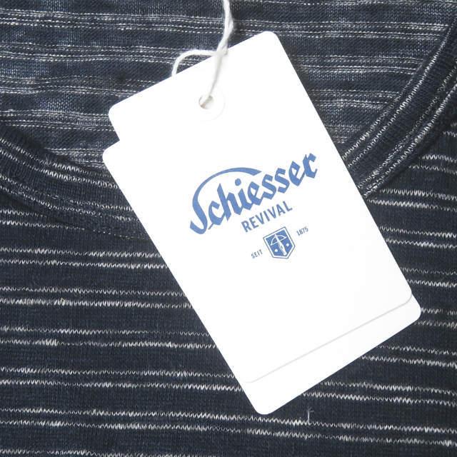 新品 Schiesser シーサー HELMUT - Striped Slub Linen-Jersey T-Shirt リネンボーダーポケットTシャツ 160907 6/L ネイビー 半袖 g3553 |  | 02