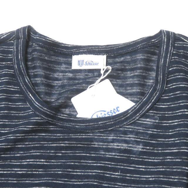 新品 Schiesser シーサー HELMUT - Striped Slub Linen-Jersey T-Shirt リネンボーダーポケットTシャツ 160907 6/L ネイビー 半袖 g3553 |  | 03