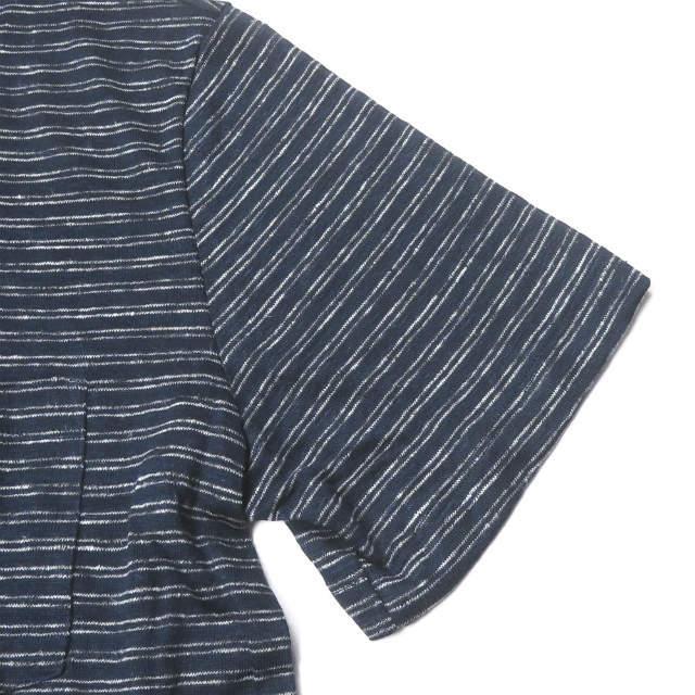 新品 Schiesser シーサー HELMUT - Striped Slub Linen-Jersey T-Shirt リネンボーダーポケットTシャツ 160907 6/L ネイビー 半袖 g3553 |  | 05