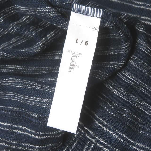 新品 Schiesser シーサー HELMUT - Striped Slub Linen-Jersey T-Shirt リネンボーダーポケットTシャツ 160907 6/L ネイビー 半袖 g3553 |  | 09