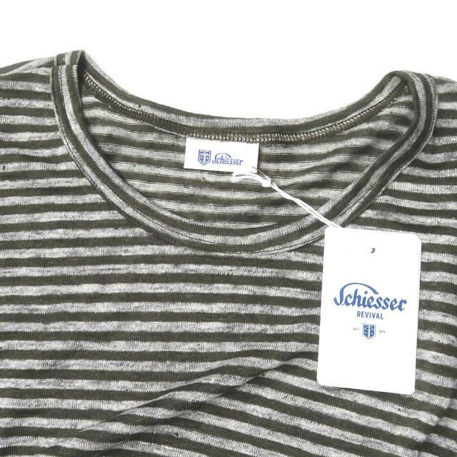新品 Schiesser シーサー HELMUT - Striped Slub Linen-Jersey T-Shirt リネンボーダーロングスリーブTシャツ 160923 5/M オリーブ g3554 |  | 03