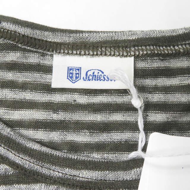 新品 Schiesser シーサー HELMUT - Striped Slub Linen-Jersey T-Shirt リネンボーダーロングスリーブTシャツ 160923 5/M オリーブ g3554 |  | 04