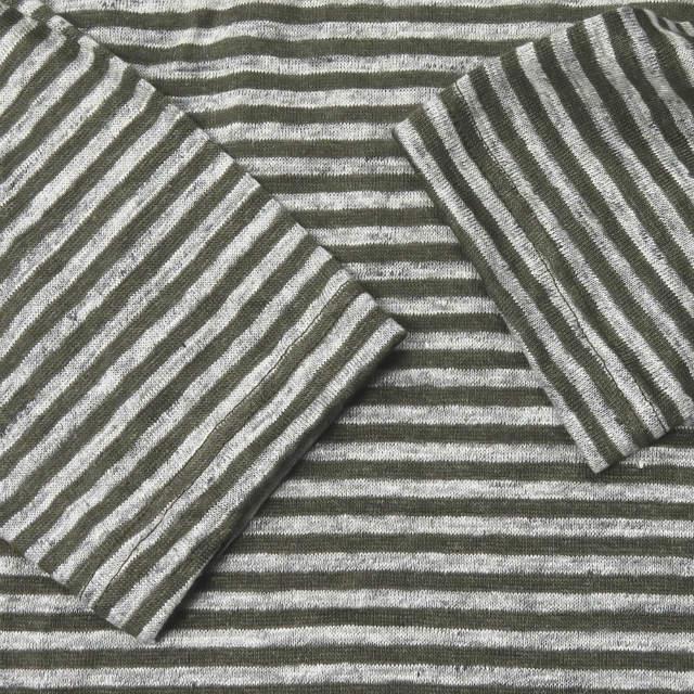新品 Schiesser シーサー HELMUT - Striped Slub Linen-Jersey T-Shirt リネンボーダーロングスリーブTシャツ 160923 5/M オリーブ g3554 |  | 05