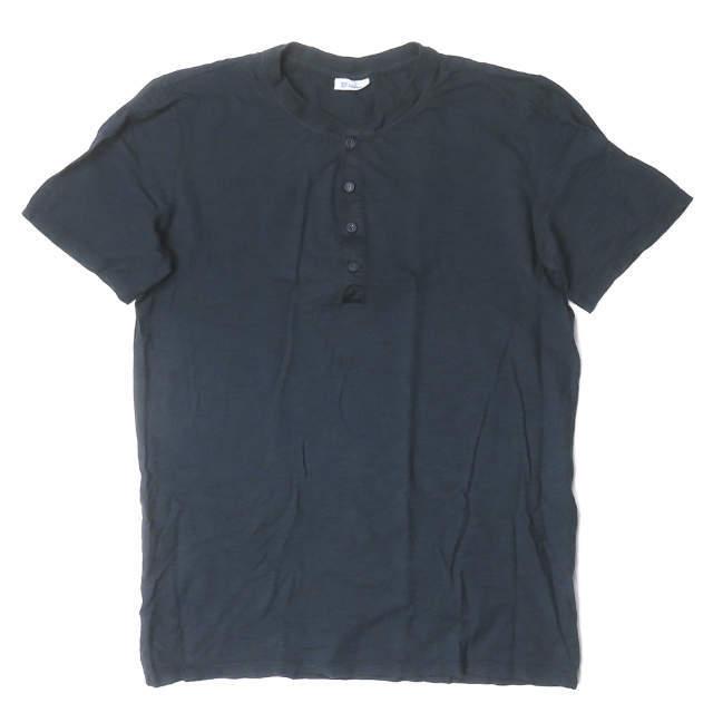 新品 Schiesser シーサー HANNO - Henley 1/2 コットンスラブ ヘンリーネックTシャツ 160906 6/L ネイビー 半袖 トップス g3555 | 