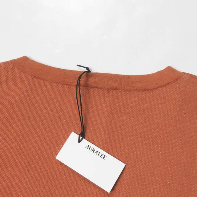 新品 AURALEE オーラリー 21SS 日本製 GIZA BIRDS EYE DOUBLE FACE BOAT NECK P/O ボートネックニットTシャツ A21SP01BW 0 オレンジ g3619 |  | 04