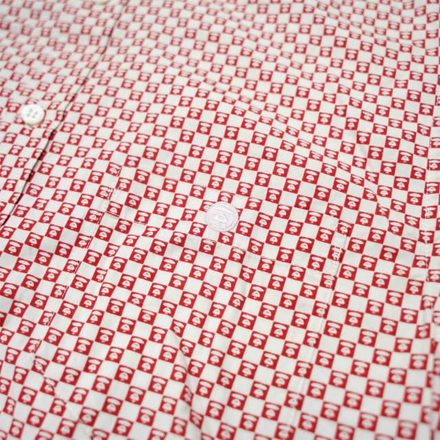 A BATHING APE ア ベイシング エイプ 大猿 ギンガムチェックショートスリーブBDシャツ L レッド 半袖 BAPE トップス g3657 |  | 05