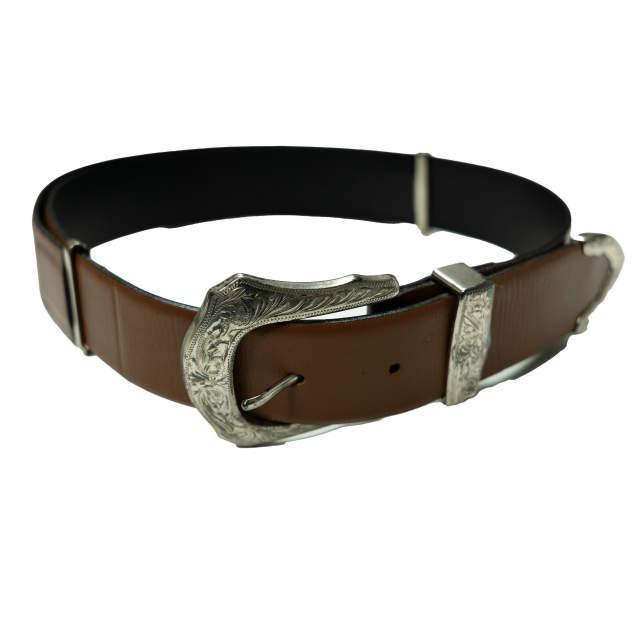 TOGA PULLA トーガ プルラ Metal buckle belt メタルバックルベルト ONE SIZE ブラウン シルバー レザー g3775 | 