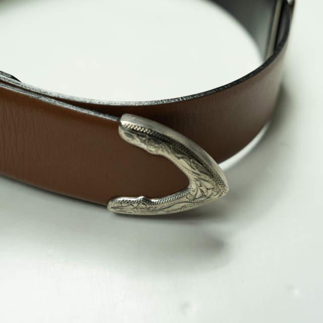 TOGA PULLA トーガ プルラ Metal buckle belt メタルバックルベルト ONE SIZE ブラウン シルバー レザー g3775 |  | 02