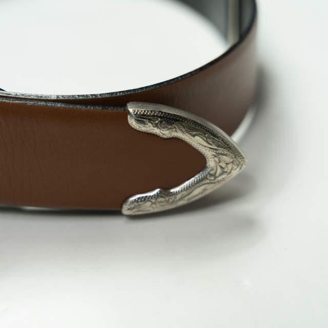TOGA PULLA トーガ プルラ Metal buckle belt メタルバックルベルト ONE SIZE ブラウン シルバー レザー g3775 |  | 03