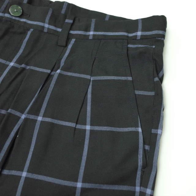 URU ウル 日本製 レーヨンチェック2タックショーツ 14SOP06 2 ブラック ショートパンツ ボトムス g4107 |  | 05