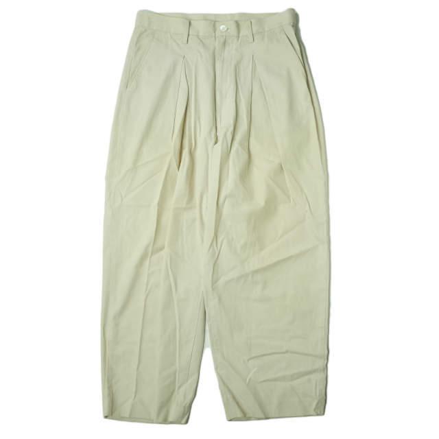 URU ウル 日本製 コットンツイルタックワイドパンツ 14FUP08 2 ベージュ テーパード ボトムス g4108 | 
