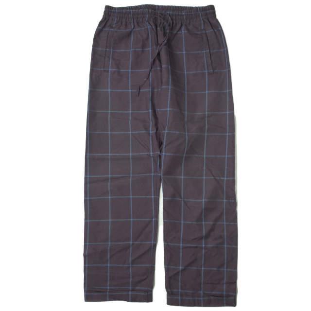 URU ウル 日本製 レーヨンチェックイージーパンツ 13FUP05 2 パープル ボトムス g4110 | 