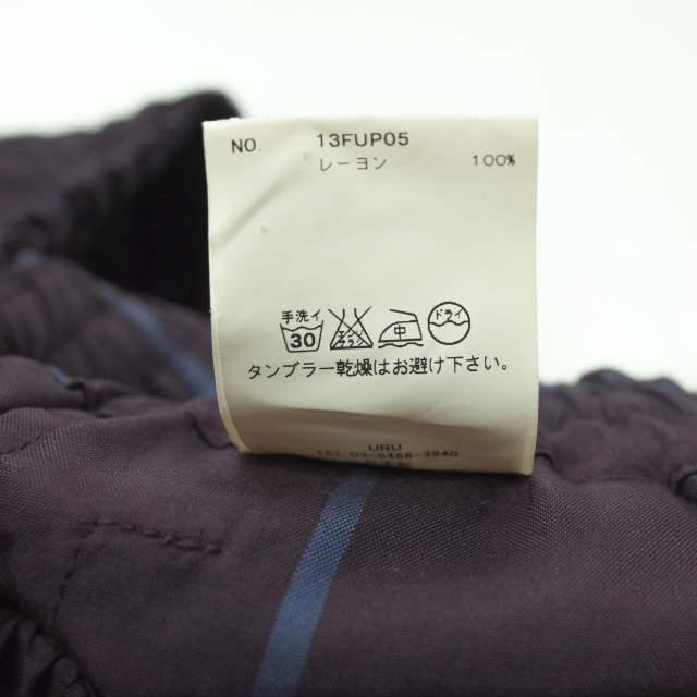 URU ウル 日本製 レーヨンチェックイージーパンツ 13FUP05 2 パープル ボトムス g4110 |  | 06