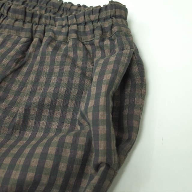 URU ウル 日本製 コットンリネン ギンガムチェックイージーパンツ 15SUP07 2 ブラウン テーパード ボトムス g4112 |  | 04