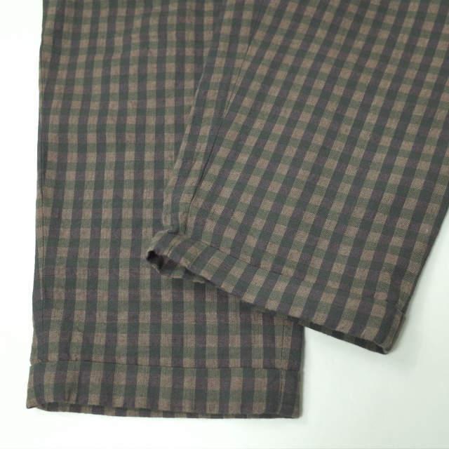 URU ウル 日本製 コットンリネン ギンガムチェックイージーパンツ 15SUP07 2 ブラウン テーパード ボトムス g4112 |  | 06