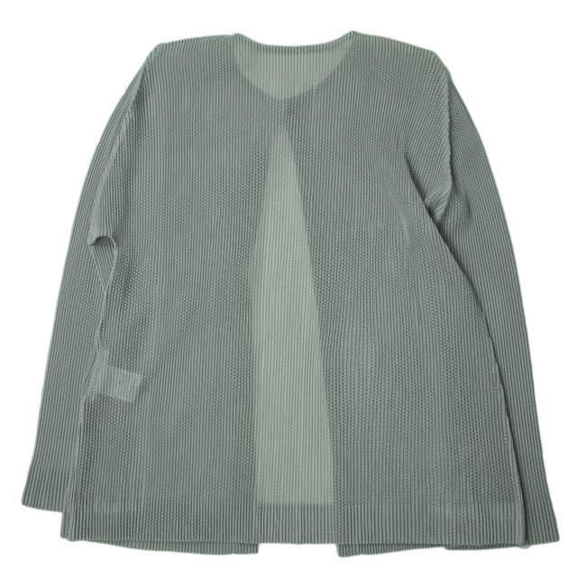 新品PLEATS PLEASE プリーツプリーズ伸縮カーディガングレー