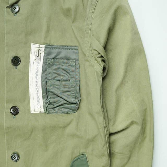 ink インク 日本製 MA-1 Remake Military Shirts Jacket リメイクミリタリーシャツジャケット S オリーブ ラウンドカラー トップス g4187 |  | 04