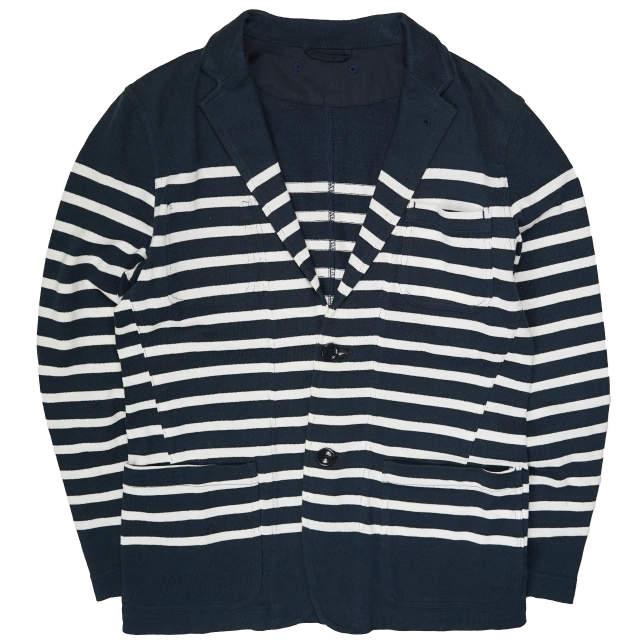 SOPHNET. ソフネット 日本製 PANEL BORDER 2 BUTTON JACKET パネルボーダー2Bジャケット SOPH-120029 S ネイビー テーラード g4276 | 