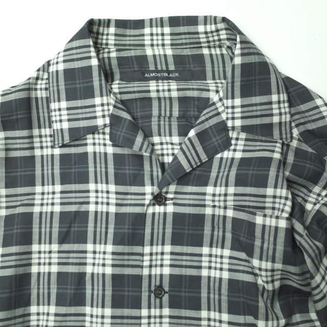 ALMOSTBLACK オールモストブラック 日本製 Check shirt オープンカラー 