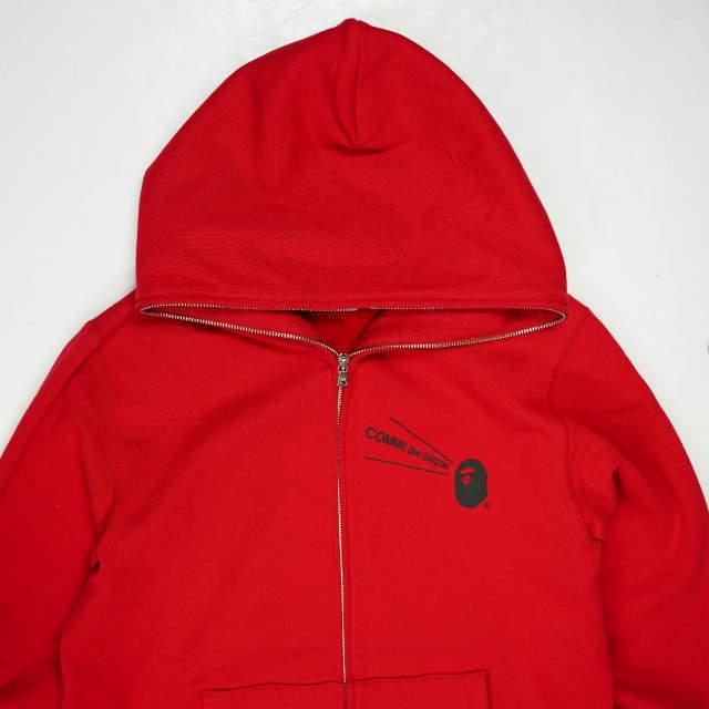COMME des GARCONS x A BATHING APE コムデギャルソン エイプ 20AW 別注 吹き出しロゴ スウェットジップアップパーカー XL レッド g4346 |  | 03