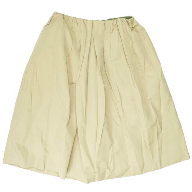 BEAUTY＆YOUTH UNITED ARROWS ビューティーアンドユース 日本製 ギャザーフレアスカート 1624-242-2628 ベージュ 膝下丈 イージー g4384 | 