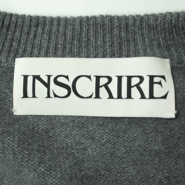 INSCRIRE カシミヤ混 ハーフジップロングニット エルボーパッチ INSCRIRE カシミヤ混 ハーフジップロングニット エルボーパッチ