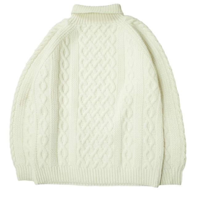 H BEAUTY＆YOUTH エイチ FISHERMAN HIGH NECK KNIT フィッシャーマン