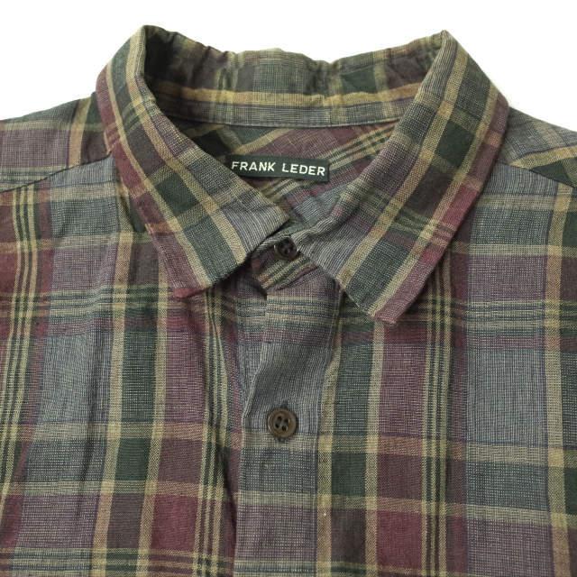 FRANK LEDER フランクリーダー LIMITED 30P Red ＆ Blue Square Linen Shirt 30着限定 スクエアーチェックリネンシャツ 0726016 S g4555 |  | 03