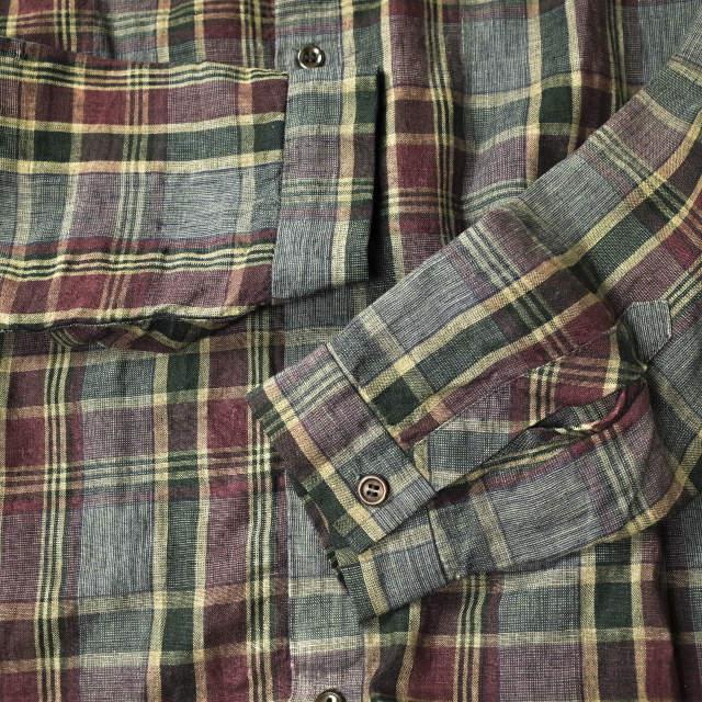 FRANK LEDER フランクリーダー LIMITED 30P Red ＆ Blue Square Linen Shirt 30着限定 スクエアーチェックリネンシャツ 0726016 S g4555 |  | 04