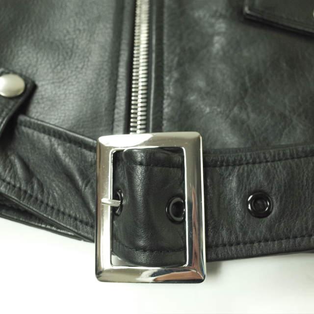 6 ROKU BEAUTY＆YOUTH ロク ビューティーアンドユース カウレザーダブルライダースジャケット 1625-199-3372 36 ブラック 革ジャン g4630 |  | 06