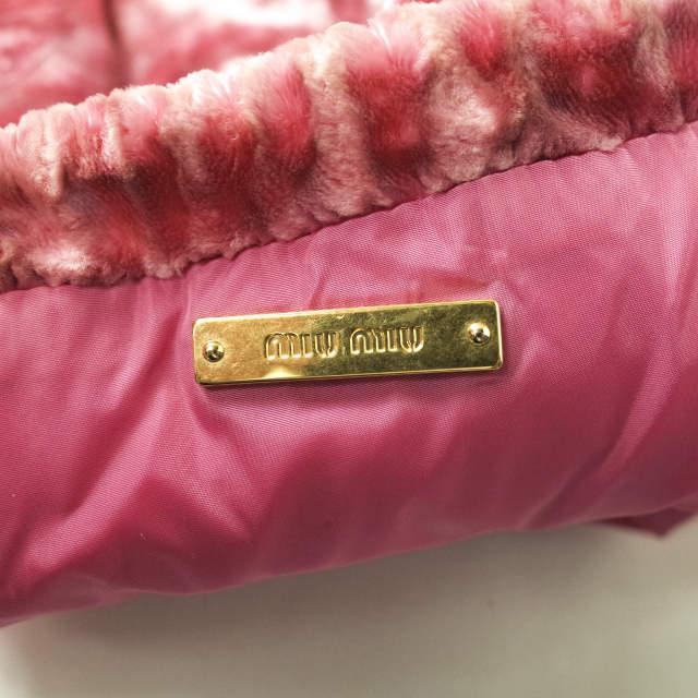 MIU ミュウミュウ イタリア製 ベロア巾着 ピンク ベルベット MIU ミュウミュウ イタリア製 ベロア巾着 ピンク ベルベット