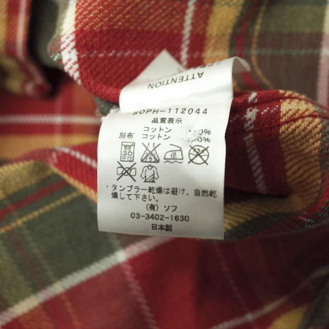 SOPHNET. ソフネット HEAVY WEIGHT FLANNEL CHECK HOOD SHIRT (WASHED