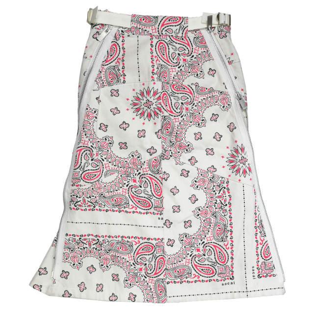 sacai サカイ 22SS 日本製 Bandana Print Skirt バンダナプリントスカート 22-05927 1 OFF WHITE ペイズリー ボトムス g4752 |  | 03