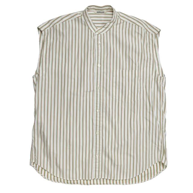 AURALEE オーラリー 19SS WASHED FINX TWILL STRIPE SLEEVELESS AURALEE オーラリー 19SS WASHED FINX TWILL STRIPE SLEEVELESS