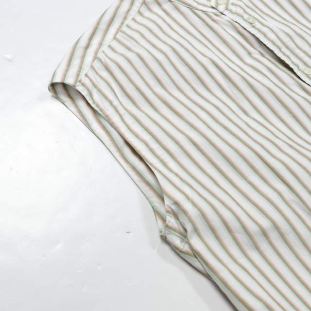 美品 2020SS AURALEE オーラリー WASHED FINX TWILL STRIPE SLEEVELESS SHIRTS ノースリーブシャツ0/ホワイログレー【2400013252638】