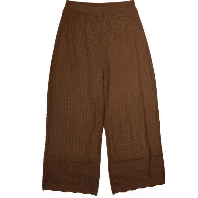 B:MING by BEAMS ビーミング バイ ビームス 20SS 透かし柄ニットパンツ 93-23-0366-353 M ブラウン イージー フレア ボトムス g4766 | 