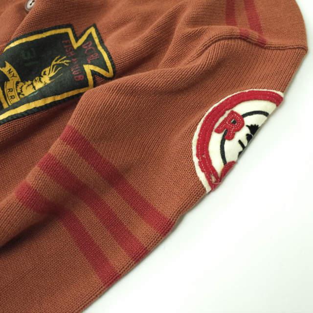 【希少】RRL HANDKNIT カーディガン赤 S RRL ダブルアールエル ハンドニットショールカラーカーディガン