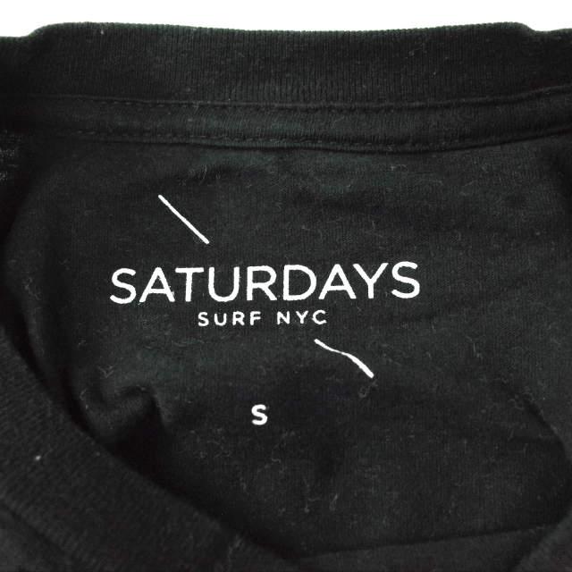 SATURDAYS SURF NYC サタデーズサーフニューヨーク CIRCLE SQUARE TEE サークルスクエア ロゴプリントTシャツ BBM2411 S ブラック g5603｜looponline｜03