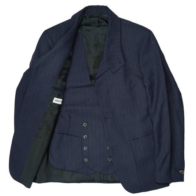 UMIT BENAN ウミットベナン イタリア製 3ピースセットアップ ZUM0013 44 ネイビー スーツ ストライプ g5720 |  | 02