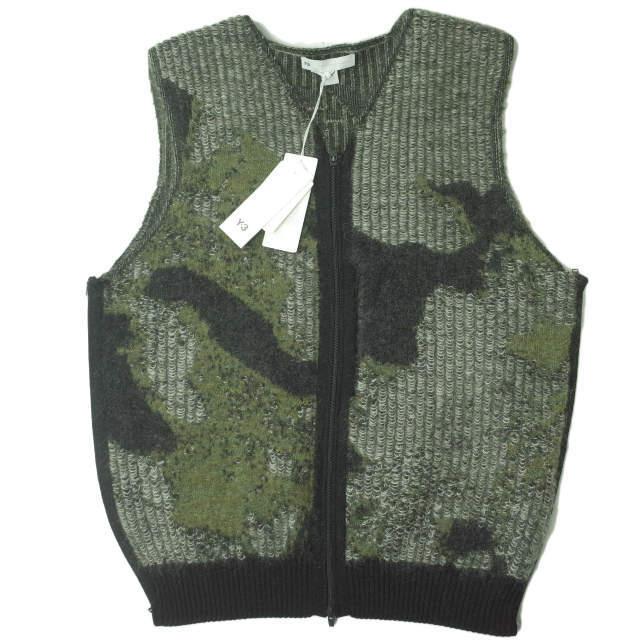 新品 Y-3 ワイスリー 21AW M CH1 CAMO KNIT VEST カモフラージュジップ