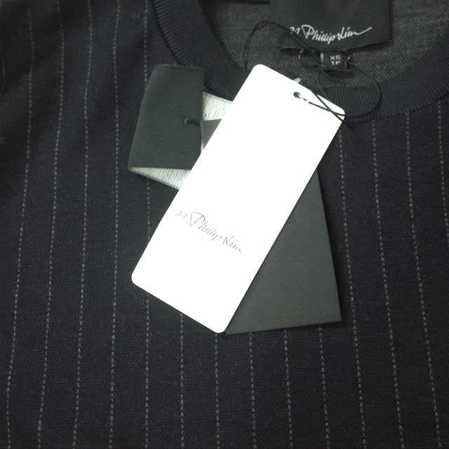 新品 3.1 Phillip Lim フィリップリム 17AW LS PERFECT T-SHIRT - PINSTRIPE PONTI ロングスリーブ TシャツF1721941PIPM XS NAVY g5859 |  | 02