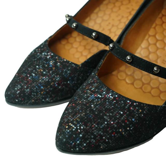 新品 CHIE MIHARA チエミハラ CAMERON ポインテッドトゥ ローヒールパンプス 35(22-22.5cm) ブラック Tweet Metallic シューズ g5888 |  | 07