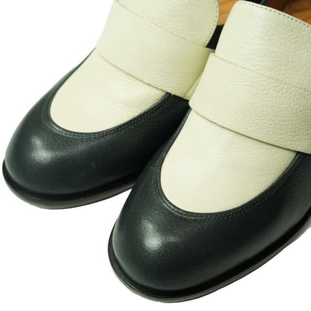 新品 CHIE MIHARA チエミハラ HOME レザーヒールローファー 35(22-22.5cm) オフホワイト/ダークグレー/ブラック パンプス チャンキー g5894 |  | 06