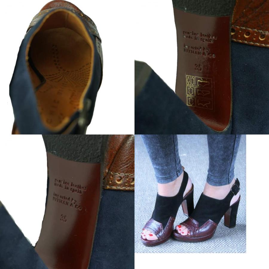 新品 CHIE MIHARA チエミハラ LILIAN コンビレザー ストラップヒールサンダル 35(22-22.5cm) ブラウン/ネイビー メダリオン シューズ g5895 |  | 09