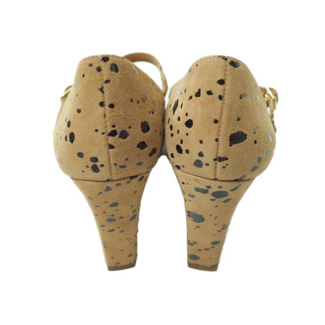 新品 CHIE MIHARA チエミハラ GIA アニマル柄 スエードストラップヒールパンプス 36(22.5-23cm) TAN チャンキー シューズ g5909 |  | 03