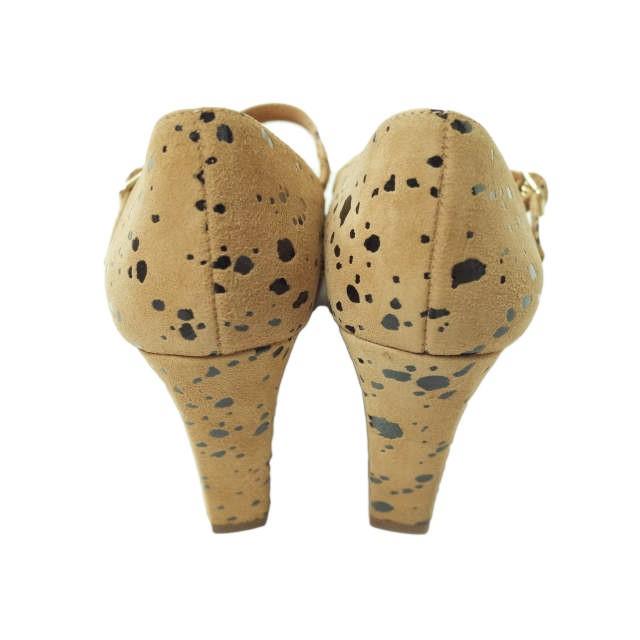 新品 CHIE MIHARA チエミハラ GIA アニマル柄 スエードストラップヒールパンプス 351/2(22-23cm) TAN チャンキー シューズ g5910 |  | 03