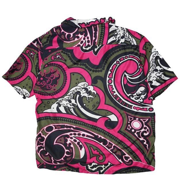HURRAY HURRAY フレイフレイ フレーフレー 日本製 ウェーブプリント オープンカラーシャツ H2005 1 MOSS PINK 開襟 アロハシャツ g5971 |  | 01