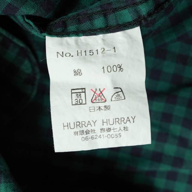 HURRAY HURRAY フレイフレイ フレーフレー 日本製 カバーオールシャツ H1512 1 グリーン 長袖 ギンガムチェック トップス g5973 |  | 09