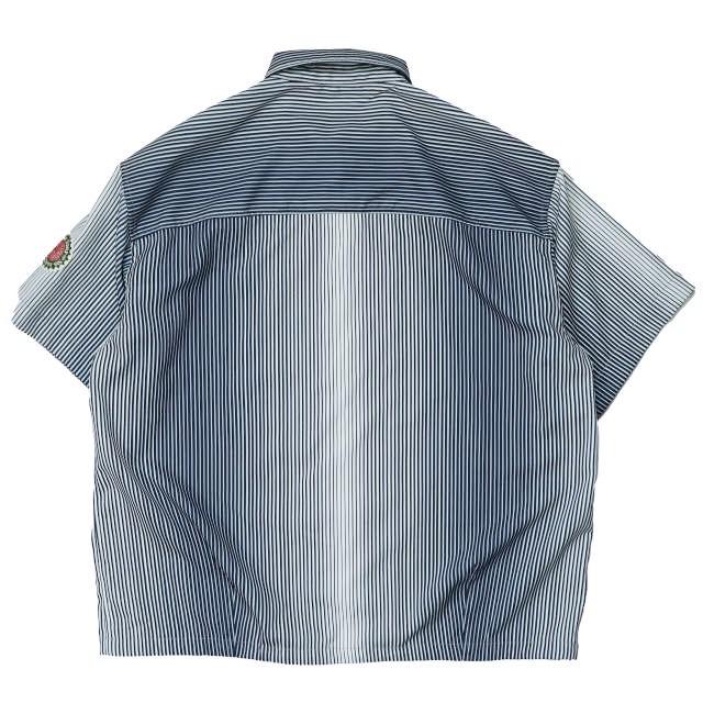 HURRAY HURRAY フレイフレイ フレーフレー 18SS グラデーションストライプショートスリーブオープンカラーシャツ ネイビー ワッペン g5986 |  | 01