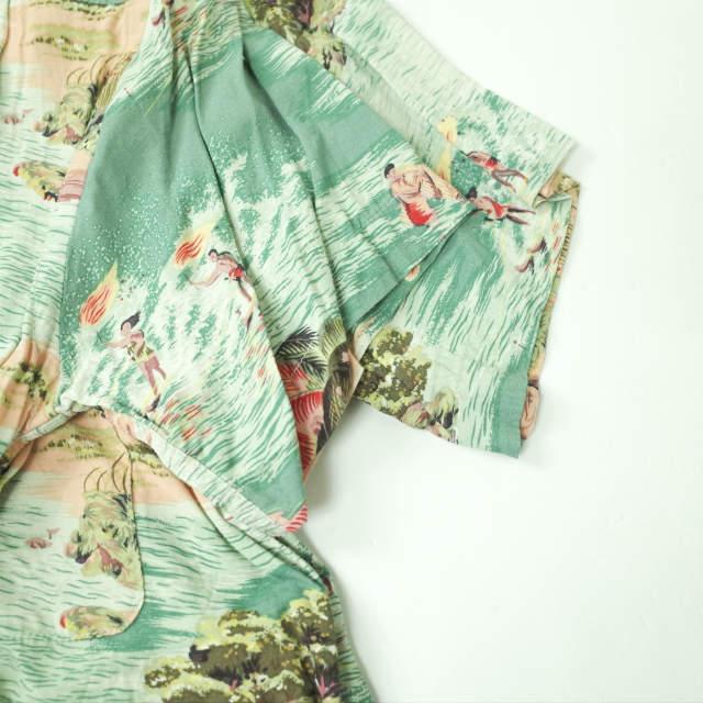 MARK MCNAIRY マークマクナイリー アメリカ製 Rayon Aloha Shirts レーヨンアロハシャツ S グリーン 半袖 開襟 オープンカラー g6109 |  | 05